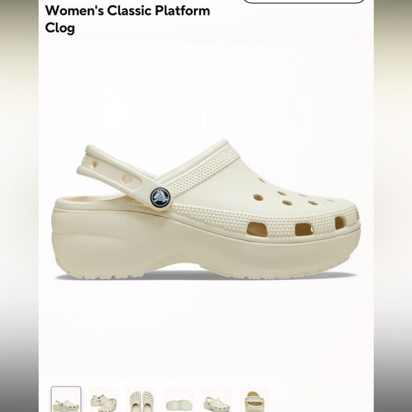 Worn twice, look new, bone colored platform crocs - Picture 1 of 4